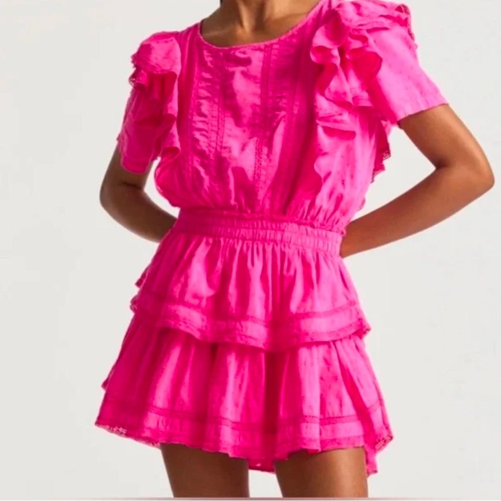 LoveShackFancy Natasha Heritage Mini Dress in Watermelon Ice Sz. M